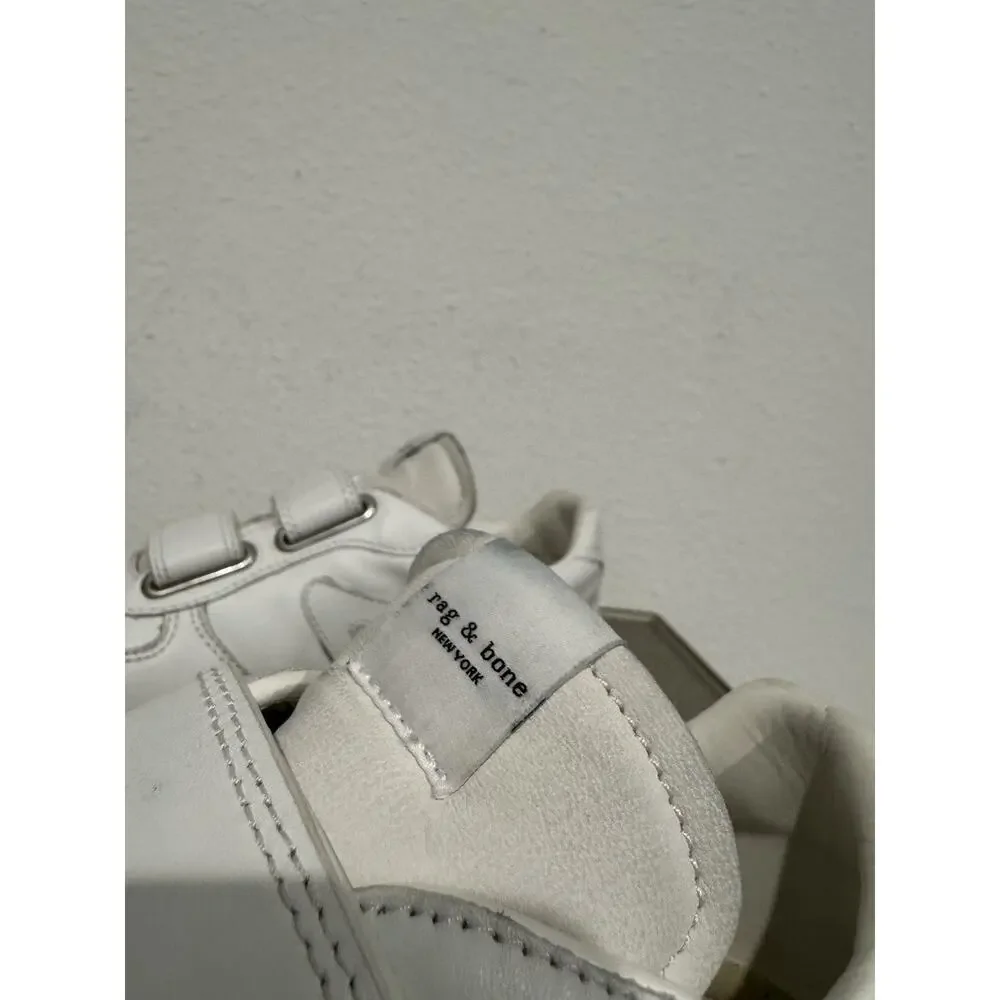 rag & bone Women’s Retro Court Strap Sneaker Size 37 White Leather